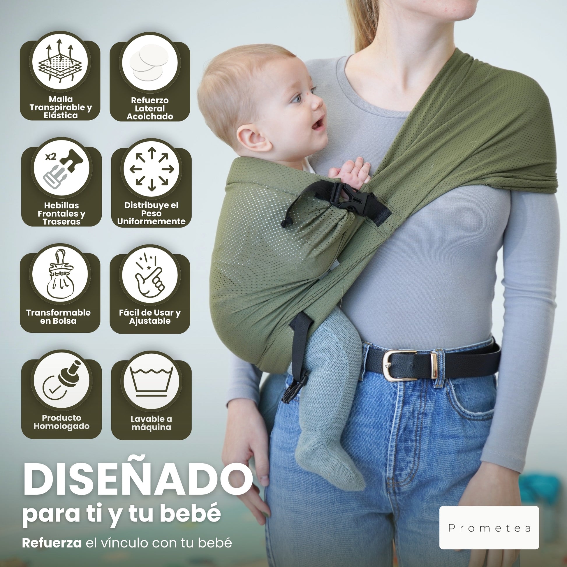 Portabebés lateral apto para agua